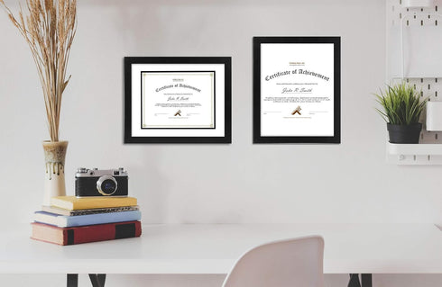 Golden State Art 11x14 Diploma Frame for 8.5x11 Document & Certificates with Mat, Solid Wood, 1 Pack