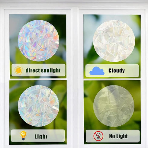 GORGECRAFT 6x7 Inch Leaf Window Clings, Static Rainbow Window Stickers, Anti-Collision Glass Decals for Decor