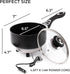 ZONETECH 12V Portable Non-Stick SaucePan with Glass Lid, 2 Quart, Stay-Cool Handles, Rapid Heat Up, Perfect for Camping