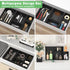 Black Bamboo Bathroom Drawer Organizer, Wooden Kitchen Utensil Holder Set of 5, Stackable Storage Bins