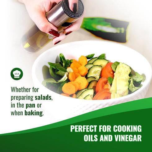 GREEN WISE Oil Sprayer for Olive & Vine Oil, Continuous Spray Bottle for Cooking, Salad Dressing