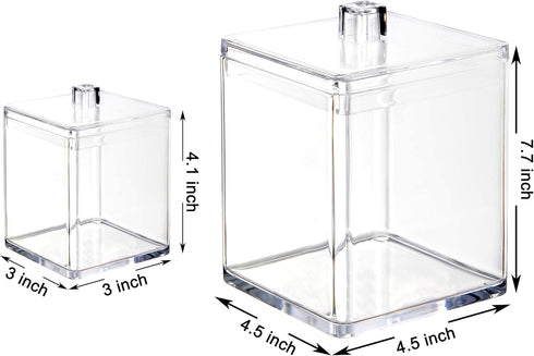 Youngever Clear Plastic Apothecary Jar, Square Shape (15 Ounce and 60 Ounce)