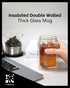 ZENS Modern Glass Tea Infuser Teapot, Smart One Touch Tea Maker for Loose Tea Diffusers with Insulated Mug and Portable