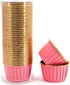 Party Hippo Foil Muffin Liners, 50 Pcs Disposable Cupcake Baking Cups, Gold Aluminum Ramekin Holders