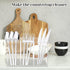 Rainmae Acrylic Cutlery Storage Organizer, Plastic Utensil Holder for Kitchen Countertop Organization, Holds Silverware