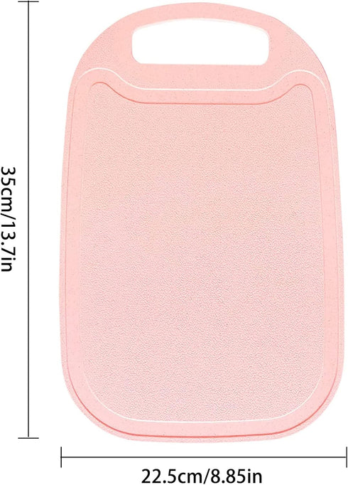 Cutting Board for Kitchen, Wheat Straw Chopping Boards with Juice Grooves and Easy Grip Handle, Dishwasher Safe,Non Scratch (pink) by Lnrkai
