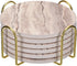 uxcell Coaster Holder, 2pcs 2.95" Iron Metal Coaster Storage Rack for Round and Square, Holds 8 Coasters (Gold)