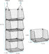 X-cosrack 4 Tier Closet Hanging Organizer, Clothes Shelves with 5 S Hooks, Wire Storage Bins for Clothing Accessories