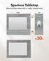 Pipishell C-Shaped Side Table, C Table for Sofa with Two-Piece Desktop & Metal Frame, Large Surface End Table