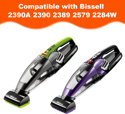 3 Pack Handheld Vacuum Filter Replacement for Bissell Pet Hair Eraser Lithium Ion Hand Vacuum, Includes 1 Brush