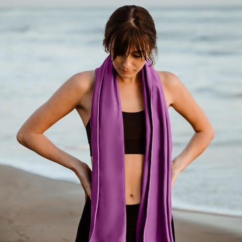 40" 72") (Pack 2) Hero Microfiber Large Beach Towel Compact for Travel (Magenta, x