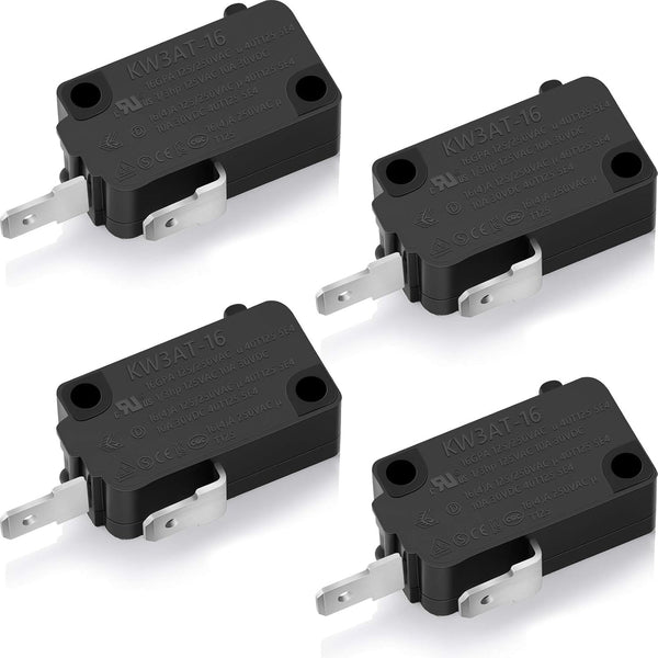 4 Pieces Microwave Oven Door Switches KW3AT-16 Replacement Parts Compatible with SZM-V16-FD-63