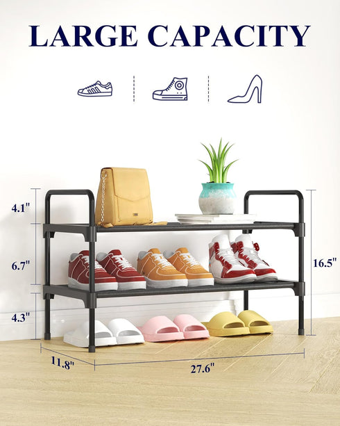 Closet, 27.6" 11.8" 16.5", Kitsure Shoe Rack for Sturdy and Long-Lasting Shoe Shelf, Shoe Rack for Entryway