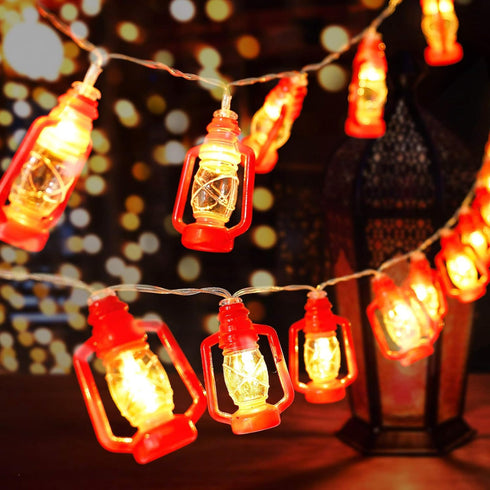 AceList 30 LED Red Lantern String Lights for Bedroom Patio Garden Holiday