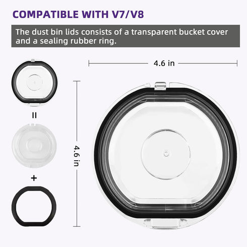 Dust Bin Lid Replacement for Dyson V7 V8 SV10 SV11 Vacuum Cleaner, Dust Bucket Cover, Dirt Cup Cap Accessories
