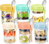 DRKIO 6 Pack Overnight Oats Containers with Lids and Spoons 16 Oz