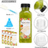 12pcs 12oz TOMNK Juice Bottles, Reusable Plastic Juice Containers Bottles with Caps and Labels, Funnel, Brush Beverage
