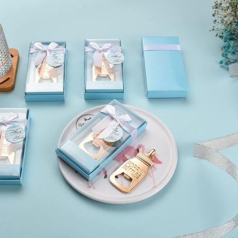 12 packaging 12pcs pcs Baby Shower Return Gifts for Guest Supplies Poppin Baby Bottle Shaped Bottle Opener