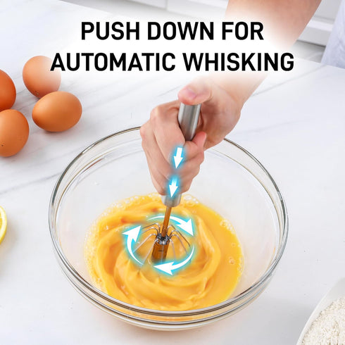 Push Action Egg Whisk Kitchen Tool