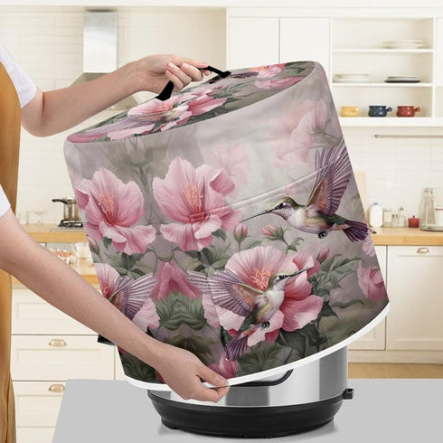 Appliance Dust Cover for Instant Pot Glass Lid 8 Qt, Two Hummingbirds Kitchen Accessory Set for Living Room Table