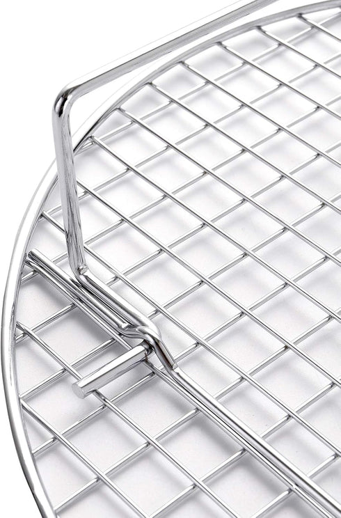 Foraineam 4 Pack 10.5 inch Steamer Rack - Round Grilling Rack for Cooling, Steaming, Baking, and Lifting Food.