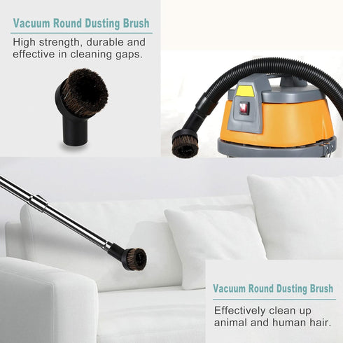 RDEXP Round Dust Brush 25mm, 1.25" Horse Hair Vacuum Attachment Replacement for Sofas and Baseboards
