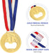 2PCS Medal Shaped Bottle Opener, Gold Medal Beer Opener with Neck Ribbon for Bar Bartender