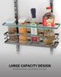 Moforoco 6-Tier Over The Door Pantry Organizer, Black Hanging Basket Cabinet Door Wall Spice Rack Shelves