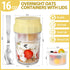 16oz 4 Pack Overnight Oats Jars, Yogurt Containers with Lids and Folding Spoons, Leak-Proof Wide Mouth Mason Jars
