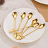 Gold Tulip/Rose Handle Mini Coffee Spoons Set, 12-Pcs Stainless Steel for Espresso, Tea, Dessert - Ideal for Small