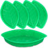 Palm Leaf Serving Trays | 12 Pcs Green Plastic Hawaiian Snack Trays | Tropical Party Serving Platter for BBQ, Summer