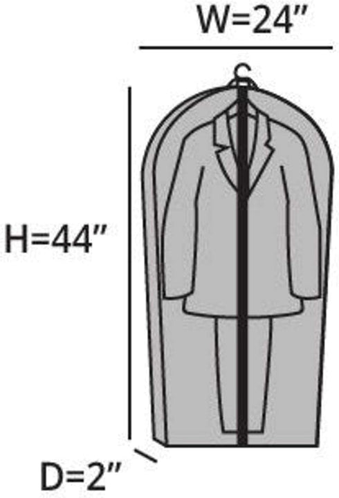 Covermates Keepsakes Deluxe Garment Bag Set - Premium Polyester, Full Length Zipper, ID Window, Black