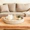 HUGZNLFEI Round Decorative Tray for Coffee Table Decor - Resin Modern Table Centerpieces