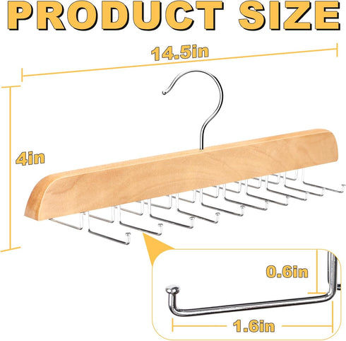 Tank Top Hanger with Premium Wood, 20 Large Capacity, Space Saving, 360 Degree Rotating Foldable Hooks