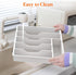 Lifewit Silverware Organizer with Lid, Covered Utensil Tray for Kitchen Drawer and Countertop, 6 Compartments, White