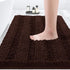 Striped Brown Toilet Bathroom Rug Mat 20" x 24", Ultra Soft Non Slip Chenille Bath Rugs for Bathroom, Bedroom, Kitchen