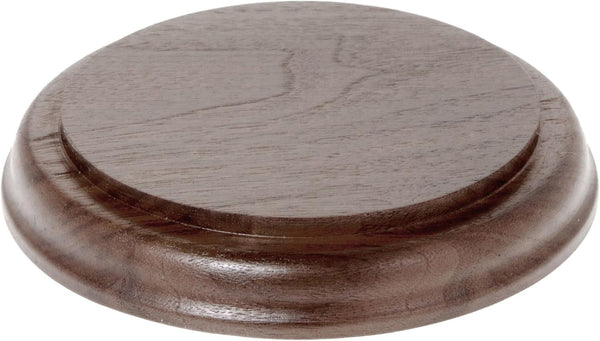 Plymor Solid Walnut Round Wood Display Base with Ogee Edge, 4.75" W
