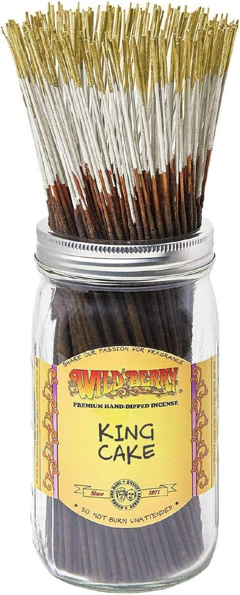Wild Berry Incense Sticks, King Cake, 100 Count, Hand Dipped in The USA