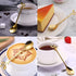 AnSaw Elegant Gold Leaf Coffee Spoons - 10-Piece Mini Stainless Steel Espresso & Dessert Spoons (4.7")