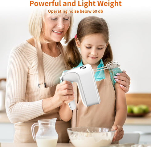 CBQ Electric Hand Mixer, 9 Speed 400W Handheld Mixer with Digital Display, Touch Button, Turbo, 5 Accessories