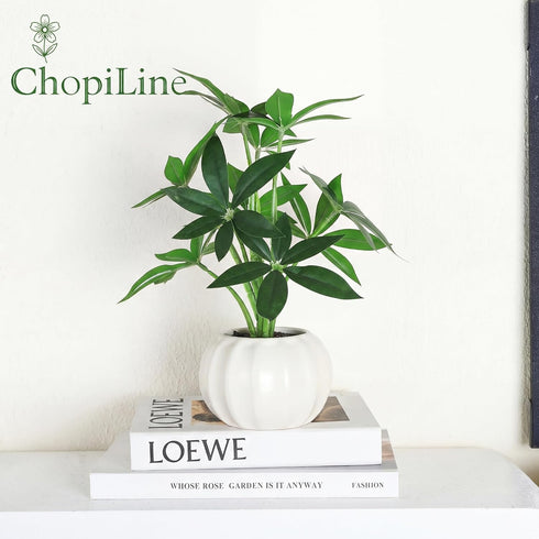 ChopiLine 9.1 Artificial Plants Stems with Vase, Fake Plants for Home Decor, Coffee Table Centerpieces, Office