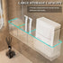 2 Pack 3 14''Length Bathroom Makeup Organizer Wall Mount Clear Bathroom Organizers and Storage with Compartments