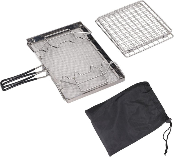 Camping Stove Toaster Outdoor Barbecue Bread Rack, Portable Stovetop Folding Cake Baking
