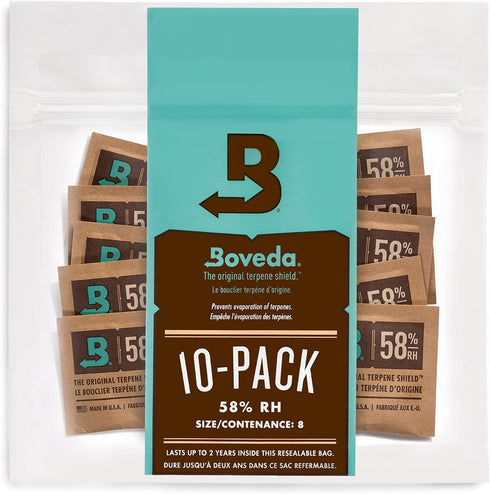 Boveda 58% Two-Way Humidity Control Packs, 10 Pack, for Small Storage Containers