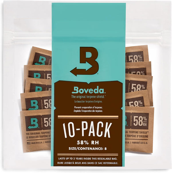 Boveda 58% Two-Way Humidity Control Packs, 10 Pack, for Small Storage Containers