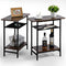 Tedheve Narrow Side Table Set of 2 for Small Spaces, 3-Tier End Table