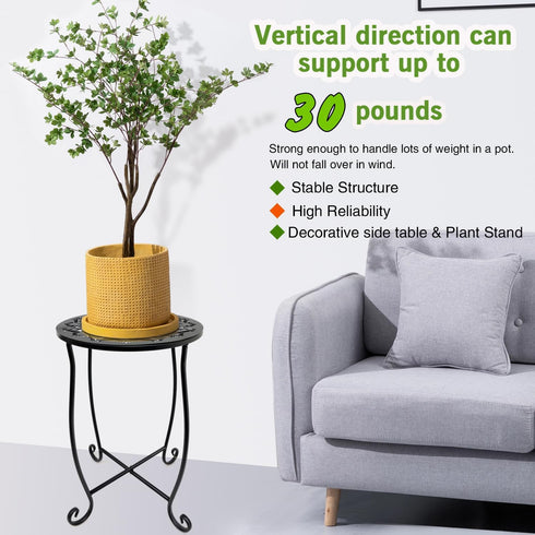 Fashion&cool 2 Pack Outdoor Side Tables for Small Space, Patio Side Table, Weather Resistant Metal Small Round Outdoor