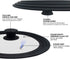Universal Lid for Small Pots, Pans, Skillets & Frying Pan - Fits 6.5", 7" & 8" Diameter Cookware - Tempered Glass