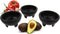 Enqargo Black 3-Legged Plastic Molcajete Salsa Bowls - 11 oz, 2 Pack for Dips and Sauces