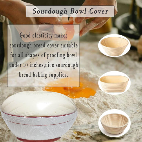 100pcs Elastic Bowl Covers for Bread Proofing, Plastic Wrap for Food, Vegetable, and Fruit Storage